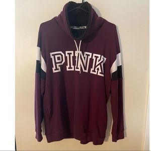 Pink Sherpa cowl neck